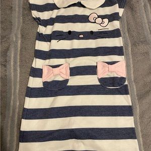 Hello Kitty Little Girls Striped Embroidered Dress
